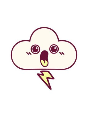 Parlak renkli bir fırtına bulutunun sevimli çizgi filminin hareketli animasyonu