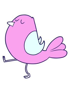 neon ışık efekti bir kuş karakterinin eğlenceli çizgi filminin animasyonu