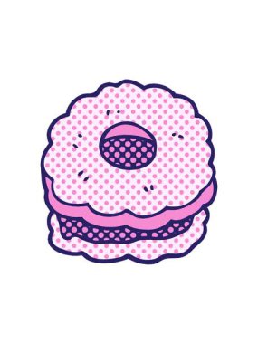 Çizgi filmin animasyonunu aç. Karalama, pijama, bisküvi.