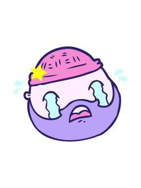 Parıldayan yıldızlar, sakallı erkek yüzünün animasyonunu etkiler.