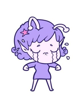 Ağlayan uzaylı kızın titreşimli animasyonu