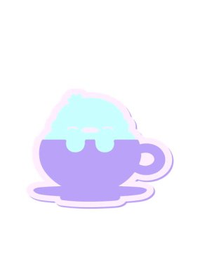 Çay fincanındaki sevimli yavru kuşun hareketli animasyonu