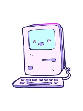 eski bilgisayar karikatürünün canlandırmasını çalıştır