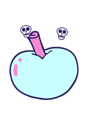 Çizgi film elmasının kafatası animasyonu