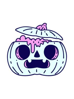 Neon ışık efektleri, ürkütücü Cadılar Bayramı Balkabağı animasyonu