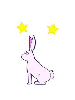 dönen yıldızlar çizgi film tavşan çiziminin animasyonu