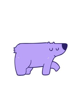 Neon çizgi film ayısının yanıp sönen radyal çizgileri.