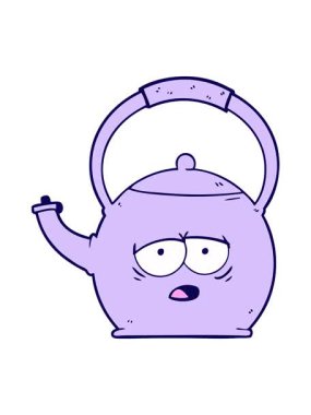 Çaydanlık çizgi filminin neon ışık efekti animasyonu