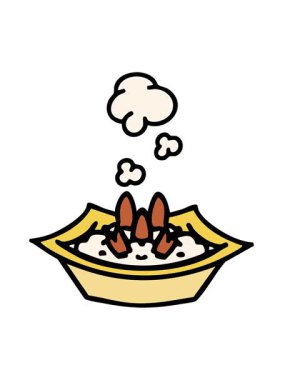 Kare kasede buğulanmış pirinç tabağının titreşimli hareketi