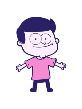 Çizgi filmdeki mutlu adamı salla ve durdur.