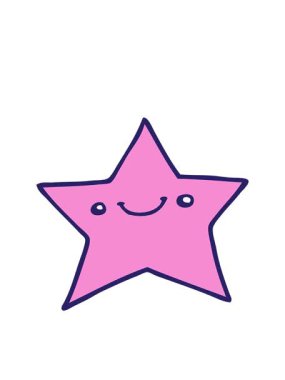 Mutlu çizgi film yıldızının hareketli animasyonu