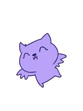 Yanıp sönen radyal çizgiler Sevimli kawaii yarasasının el çizimi animasyonu