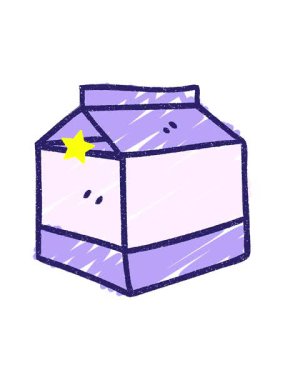 Parıldayan yıldızlar bir süt karton tebeşir çiziminin animasyonunu etkiler