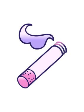 Bir sigara dumanının gölgeli karikatürünün titreyen hareketi