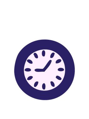 Bir duvar saatinin sevimli çizgi filminin zıplama hareketi animasyonu