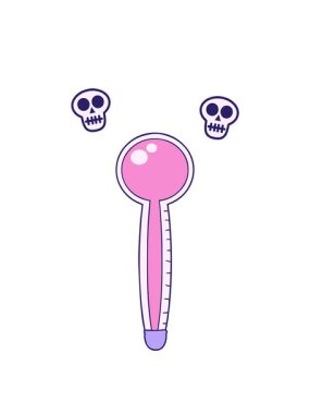 karikatür termometresinin kafatası animasyonu