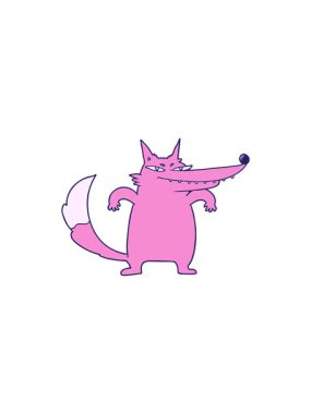 bir tilki çizgi film karakterinin radyoaktif parlayan animasyonu