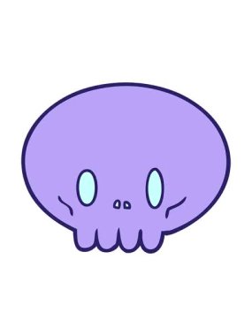 Karikatür kafatasının titreyen hareketi