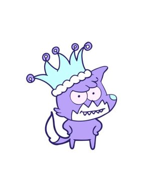 Komik şapkalı, sırıtan tilkinin hareketli animasyonu.