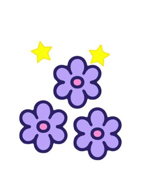 dönen yıldızlar basit bir çiçeğin animasyonu