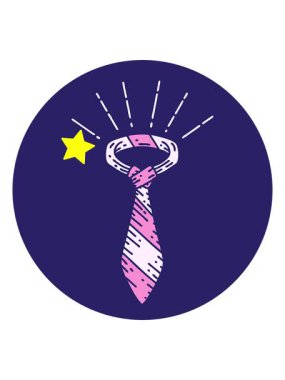 Parlayan yıldızlar, dövme tarzı ofis kravatının animasyonunu etkiler.