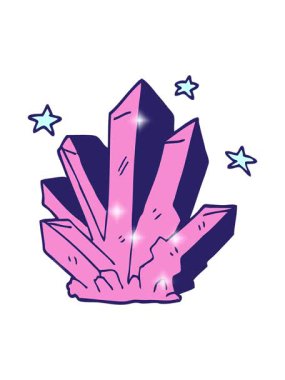 Sihirli bir kristalin çizgi filminin ışıltı etkisi