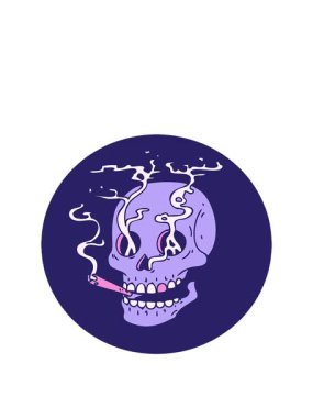 Bir kafatasının ikonik retro dövme görüntüsünün animasyonunu büyütüyor