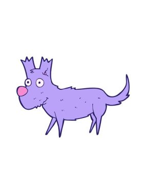 Küçük sevimli bir köpeğin titreşimli animasyonu.