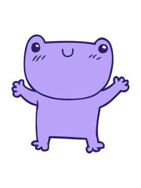 komik bir kurbağa çizgi filminin pixelize etkisi