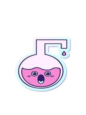 Bir karikatür bilim deneyinin çıkartmasının hareketli animasyonu