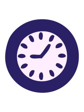 Bir duvar saatinin sevimli çizgi filminin basınçlı animasyonu