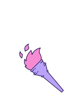 Yanan bir meşalenin ikonik dövme tarzının zıplama hareketi animasyonu