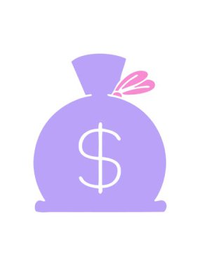 Bir çanta dolusu para ikonunun düz sembolünün titreyen hareketi.