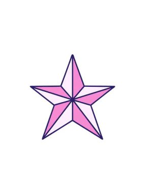 Bir yıldız çizgi filminin ikonik dövme tarzının gösterişli satış animasyonu