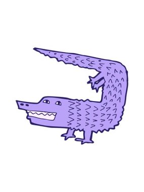 Çizgi film timsahı çizimini salla ve duraklat