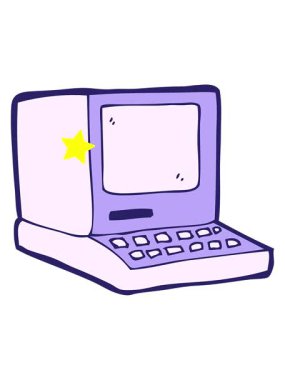 Parlayan yıldızlar eski çizgi film bilgisayarının animasyonunu etkiler.