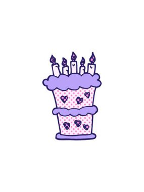 Çizgi roman tarzı doğum günü pastasının yıldız patlaması etkisi animasyonu