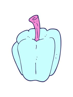 biberin düz renk illüstrasyonunun pixelize etkisi canlandırması