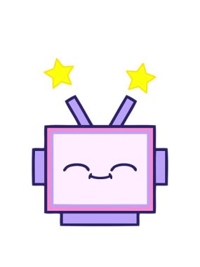 dönen yıldızlar robot kafanın animasyonu