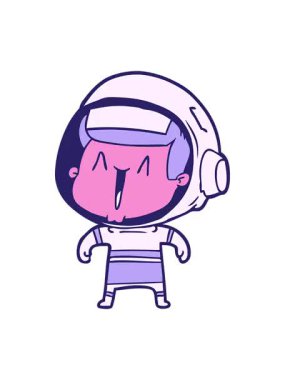 Çizgi film astronotunun animasyonunu renklendir