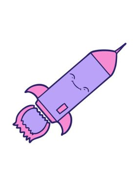 Çizgi film roketinin parlak ışık efekti