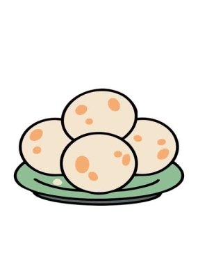 Pao de queijo geleneksel Brezilya peynirli ekmeğinin hareketli animasyonu