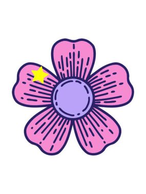 Parıldayan yıldızlar bir çiçeğin görüntüsünün canlandırılmasını etkiler.