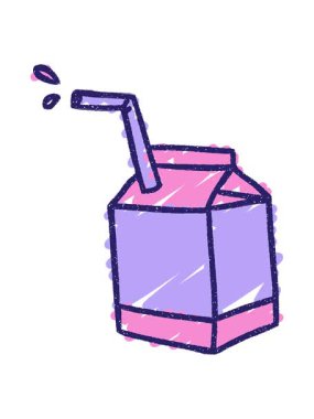 Süt Karton Tebeşir Çiziminin hareketli animasyonu