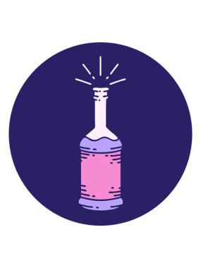 Dövme stili bira şişesinin animasyonunu salla ve durdur