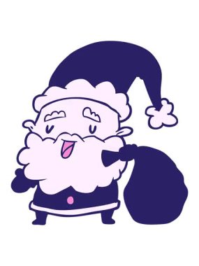 Çizgi film Noel Baba 'nın hediye çantası taşıyan animasyonu