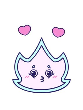 dönen kalpler sevimli bir ateş çizgi filminin animasyonu