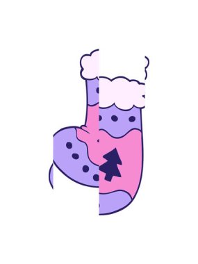 Karikatür karalamalarının bölünen hareketli animasyonu Noel çorapları