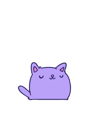 Kawaii kedisinin çizgi film çiziminin zıplama hareketi animasyonu