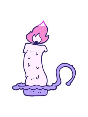 Karikatür karalama yanan mumun animasyonunu çalıştır.